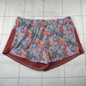 Fair Harbor Shorts Womens XL Pink Tropical Atlantique Athletic Swim Lined Active